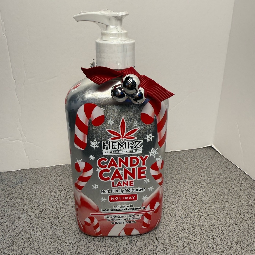 Hempz Candy Cane Lane Herbal Body Moisturizer - Festive Red and Silver